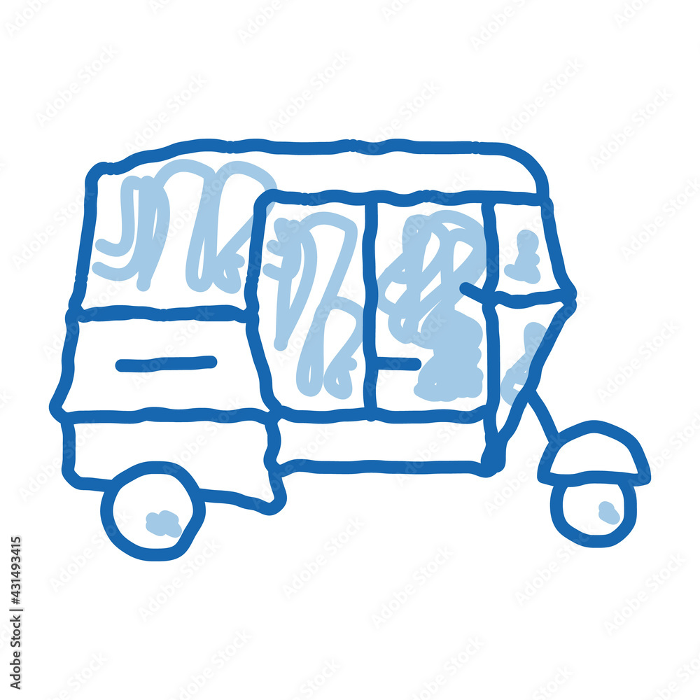 Canvas Prints Public Transport Rickshaw doodle icon hand drawn illustration