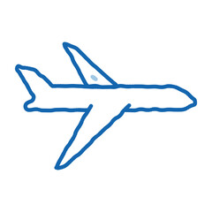 Public Transport Airplane doodle icon hand drawn illustration