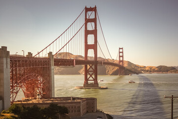 A panoramic shot of the Golden Gate Bridge in San Francisco, United States of America aka USA