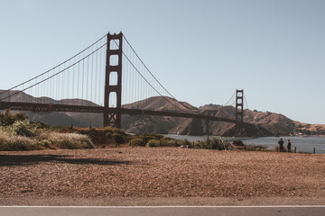 A panoramic shot of the Golden Gate Bridge in San Francisco, United States of America aka USA