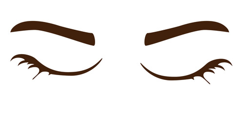 Black eyelashes and eyebrows