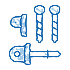 Belay Rappel Alpinism Sport Equipment doodle icon hand drawn illustration