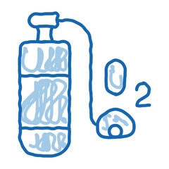 Oxygen Cylinder Alpinism Equipment doodle icon hand drawn illustration