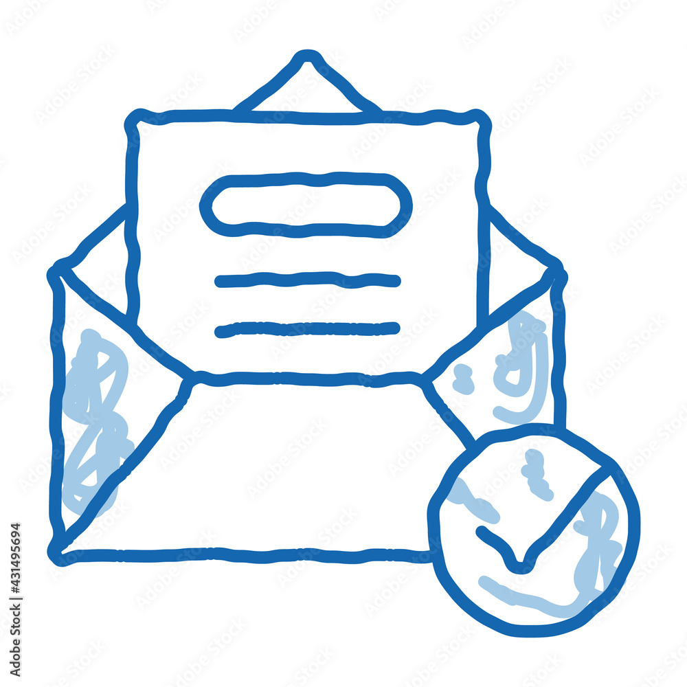 Poster envelope message list and approved mark vector