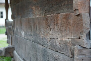 Detail of a door. Old wooden home. Old wooden door. 