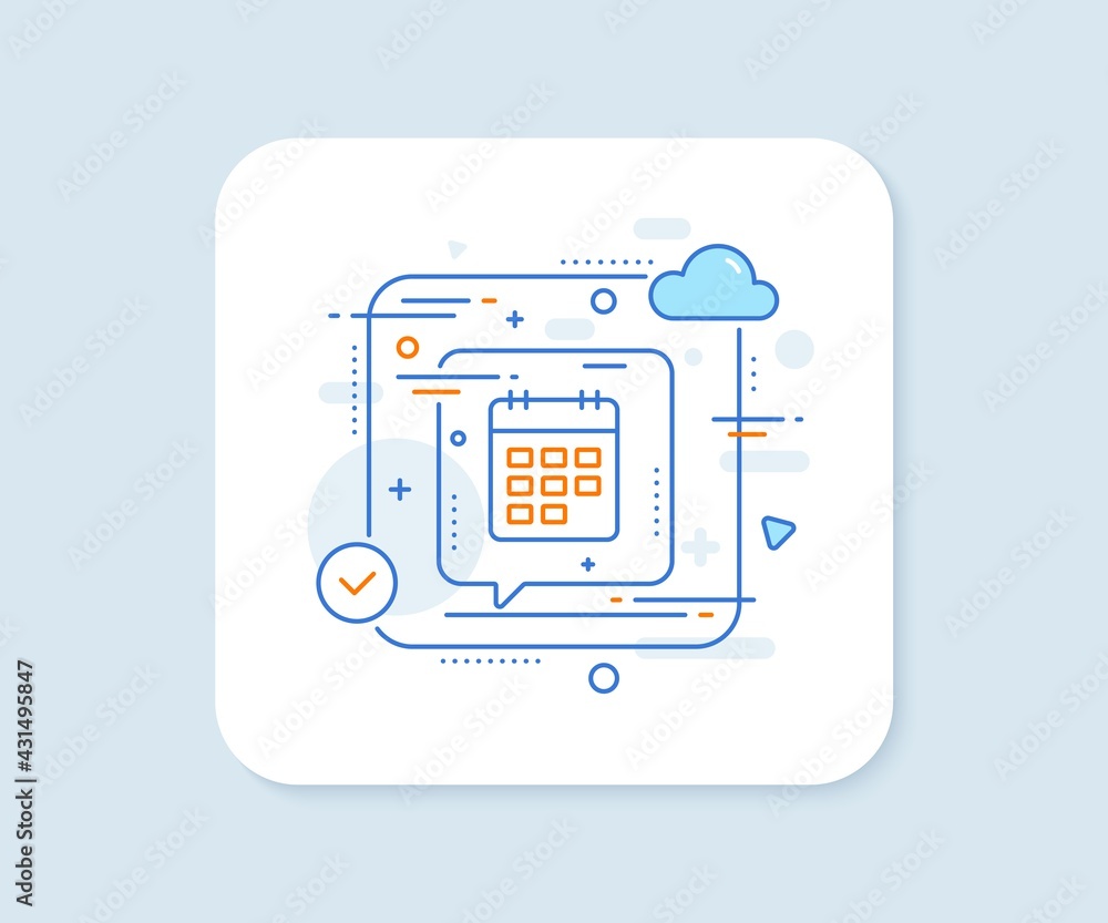 Poster calendar line icon. abstract vector button. event reminder sign. agenda symbol. calendar line icon. 