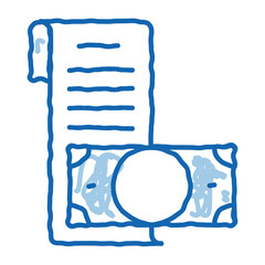Invoice Check List And Money Dollar doodle icon hand drawn illustration