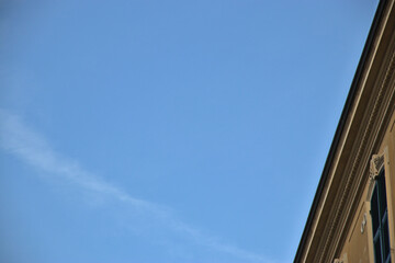 Part of a facade on front of sky