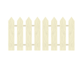 Wooden fence. Vector illustration isolated on white background
