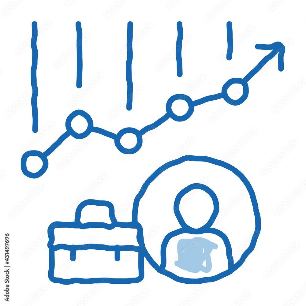 Poster graph chart avatar and case job hunting vector