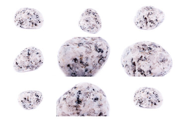 Collection of stone mineral Granite close up