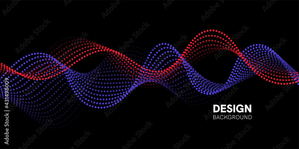 Poster abstract background with color line wave