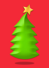 Grüne Stilisierte Tannenbaum.