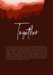 mountain flat design vector poster template for greeting, content, and tourism promotion