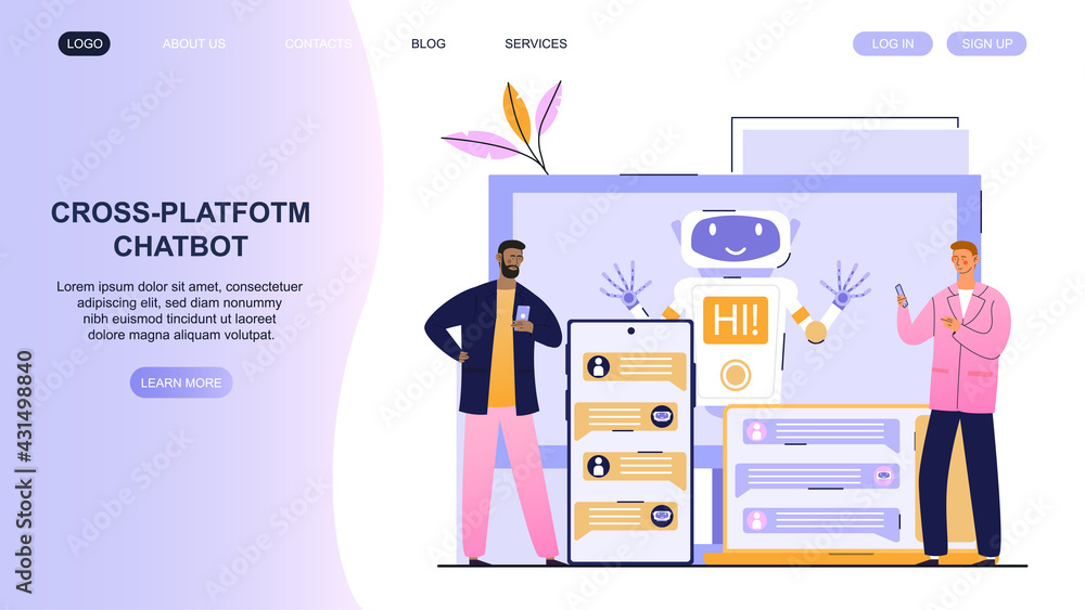 Poster chatbot platform. ai robot assistant for user