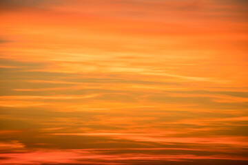 Colorful sunset over the mountain hills. Beautiful landscape in Azerbaijan nature.
