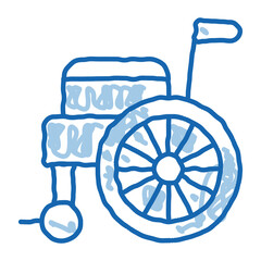 Self-Propelled Wheelchair Equipment doodle icon hand drawn illustration
