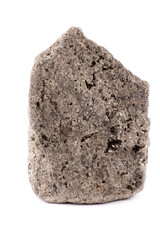 macro pyrite stone on a white background