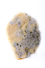 macro mineral stone sulfur on a white background