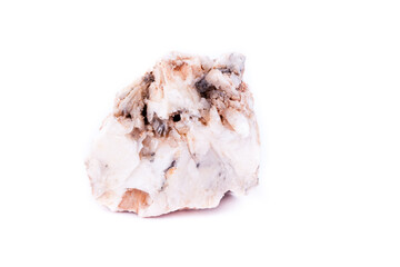 Fototapeta na wymiar macro mineral stone cerussite on a white background