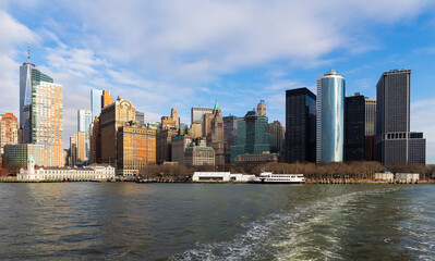 The Battery and Lower Manhattan, New York City, New York.