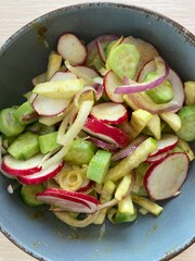 organic vegan salad close up shot 