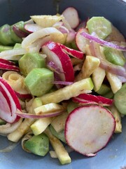 organic vegan salad close up shot 