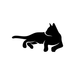Silhouette cat vector illustration design