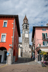 clocktower of Chiesa parrocchiale dei Santi Pietro e Paolo in Ascona, Ticino