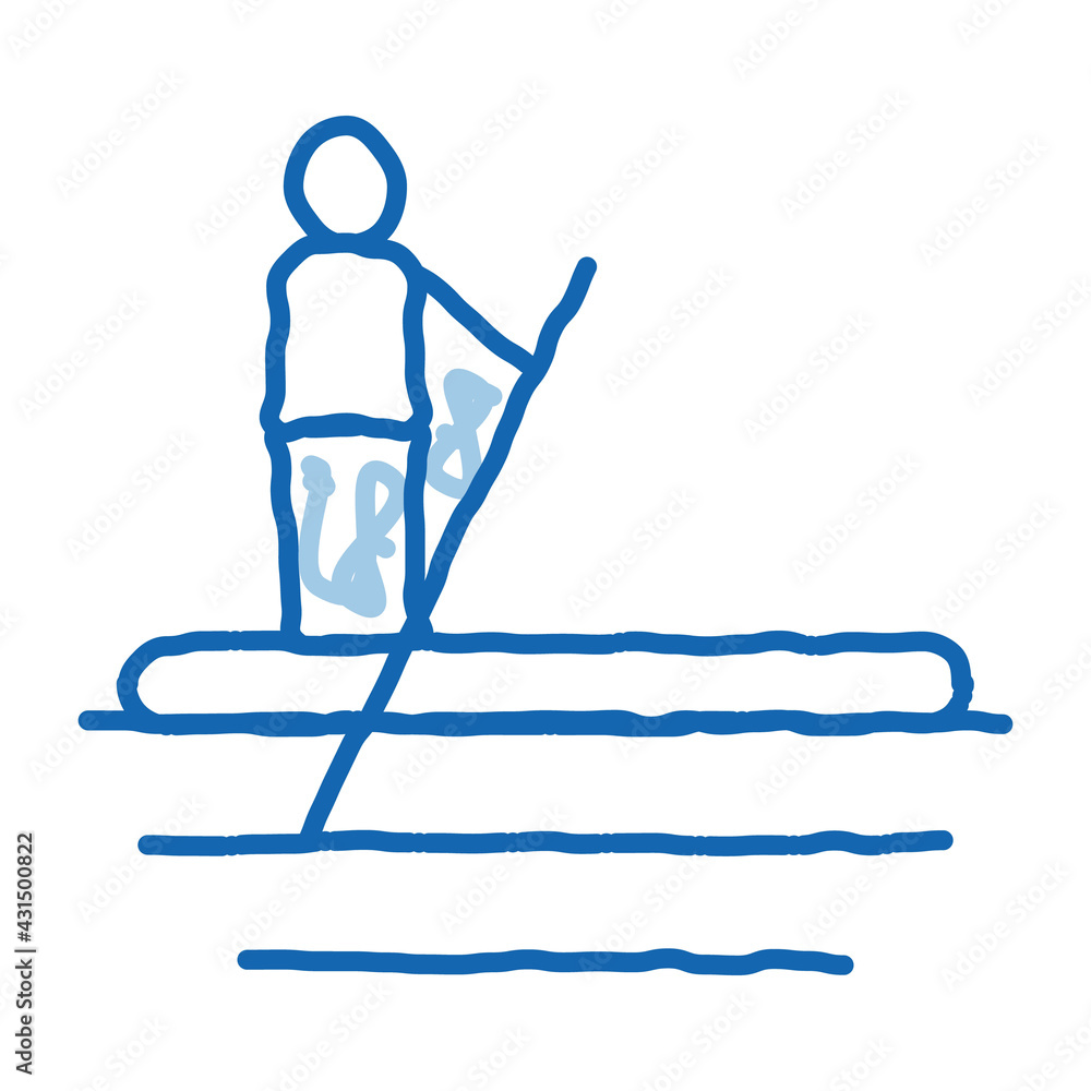 Wall mural Serfing Canoeing doodle icon hand drawn illustration