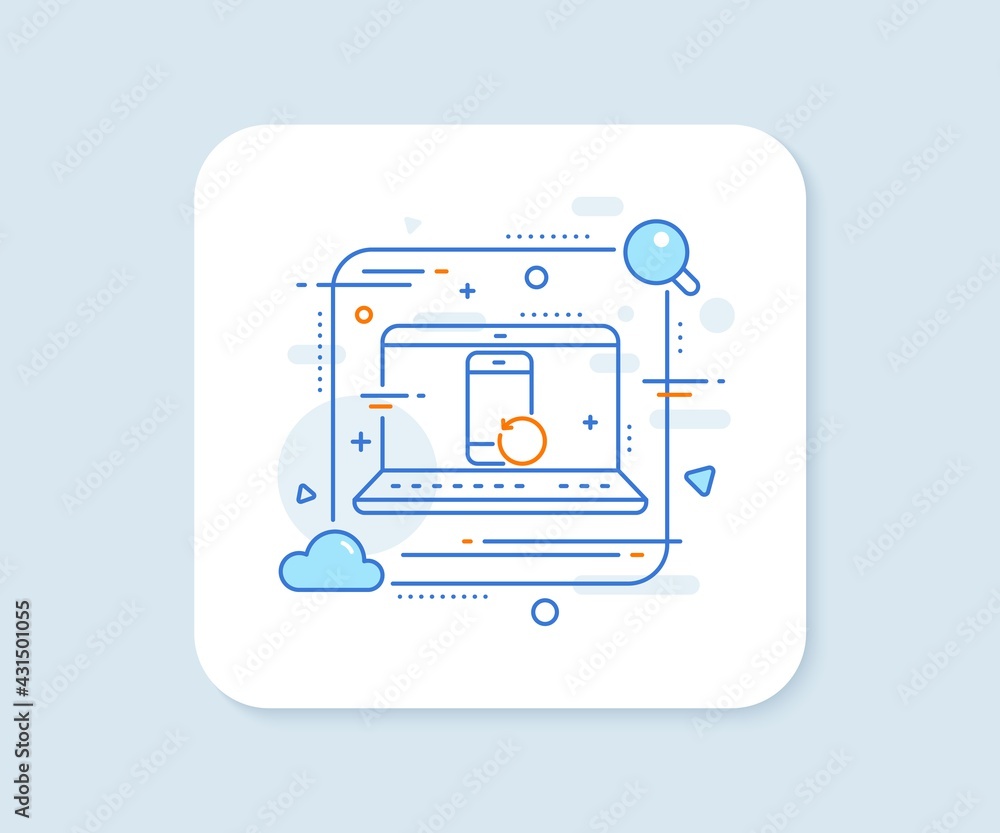 Poster recovery phone line icon. abstract vector button. backup data sign. restore smartphone information s