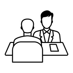 Job Interview Concept, hrm symbol on white background, Candidate Screening Process Vector color Icon Design, Executive recruiting the people symbl on white background,