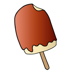 ひとくち食べたチョコアイスバーのイラスト