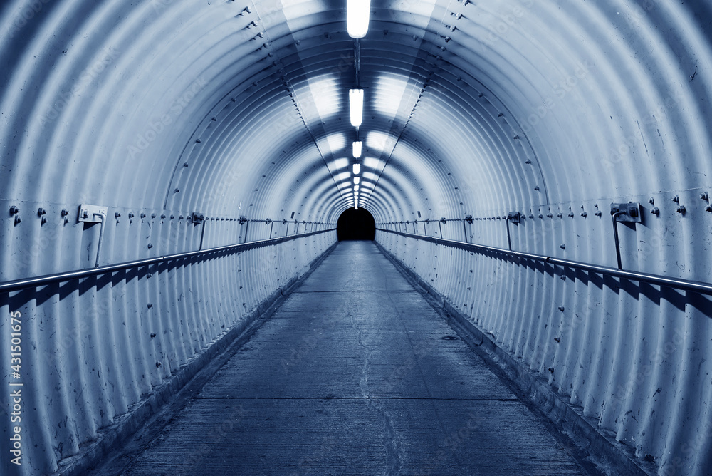 Aufkleber interior view of an empty tunnel