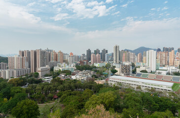 Obraz premium Skyline of Yuen Long district, Hong Kong city