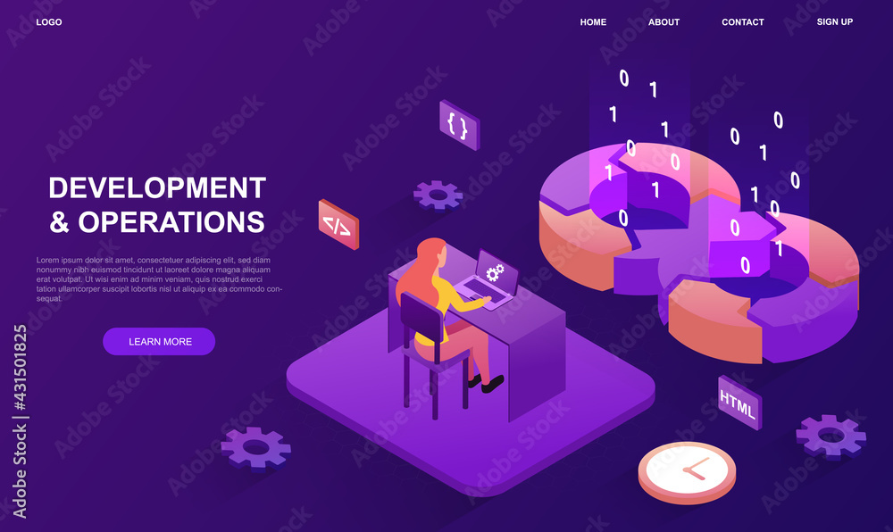 Poster web developing of internet app or online website.