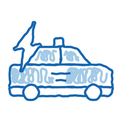 High-Speed Online Taxi doodle icon hand drawn illustration
