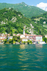 Fototapeta na wymiar town Varenna on Lake Como in Italy