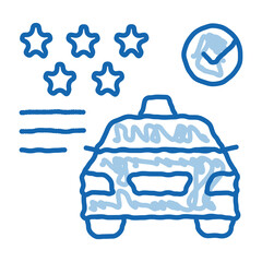 Taxi Service Rating Online doodle icon hand drawn illustration