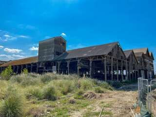 Usine désaffectée en ruine, quartier de la Bastide à Bordeaux, Gironde