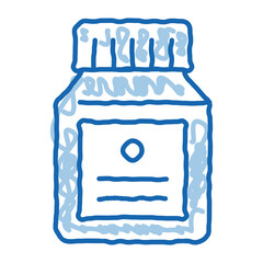 Medicine Bottle Supplements doodle icon hand drawn illustration