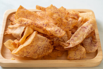 Taro Chips - fried or baked sliced taro