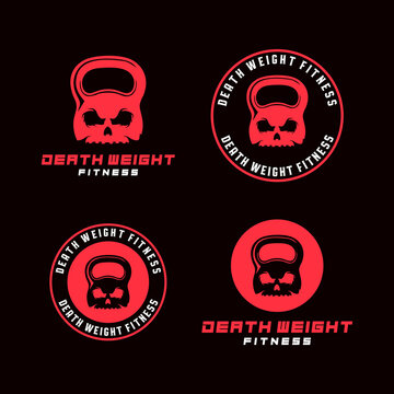 Fitness Skull Kettlebell Logo Template