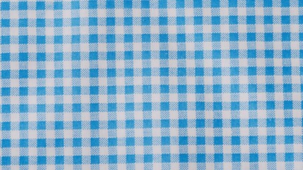 Blue and white gingham seamless pattern, plaid clothe, fabric for picnic blanket, tablecloth.