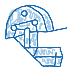 Cricket Helmet doodle icon hand drawn illustration