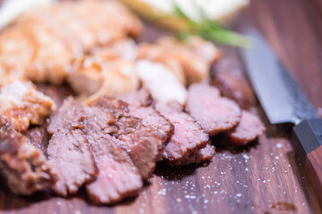 Closeup carnivore diet. Meat heal idea. Plant-free. Non-vegan. Healthy nutrition food.