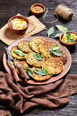 vegan chickpea spinach pancakes on a plate