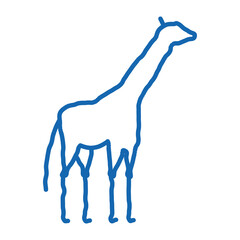 Giraffe doodle icon hand drawn illustration