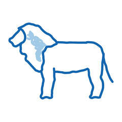 Lion doodle icon hand drawn illustration