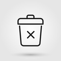 Dust bin, trash can icon. Remove or delete symbol for web and mobile apps, UI design.